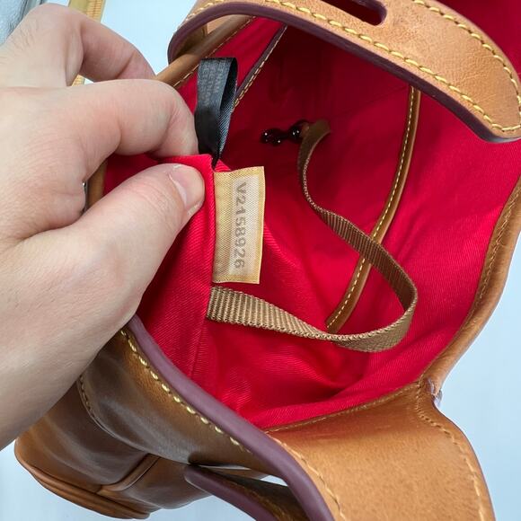 Dooney & Bourke Florentine Leather Crescent Hobo Brown Natural - Picture 16 of 16